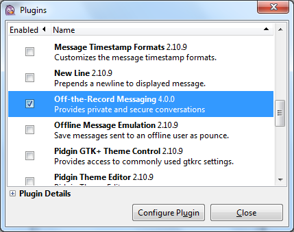 setting up otr pidgin xmpp