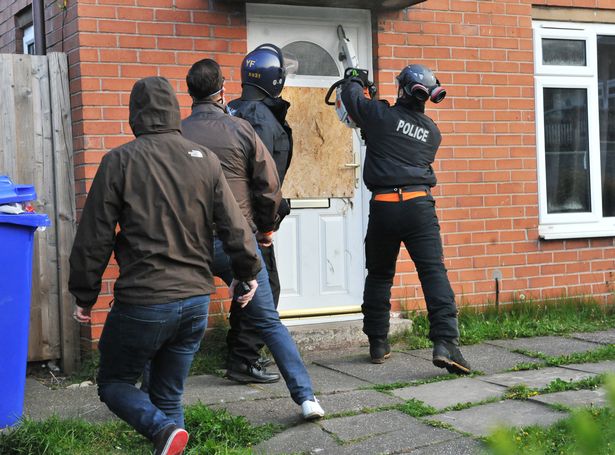 Staffordshire Police raid a property on Rochester Road, Longton, for monkey dust 