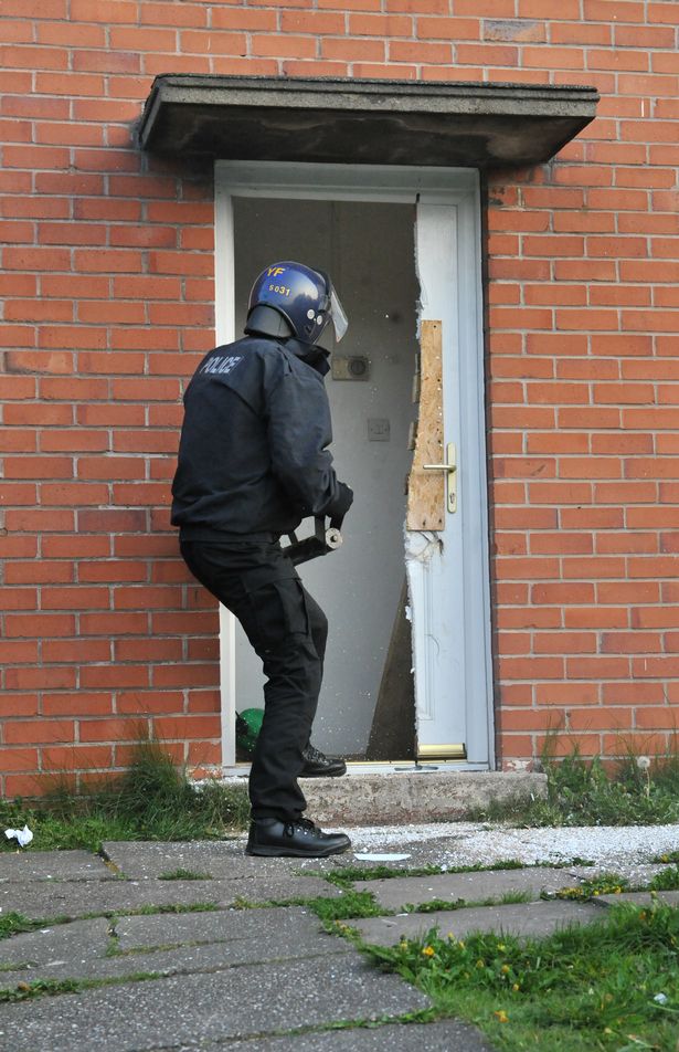  Staffordshire Police get inside the property on Rochester Road, Longton 