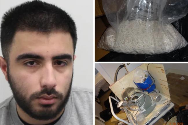  Ahmed Karim Mirza  with fake pills and a pressing machine