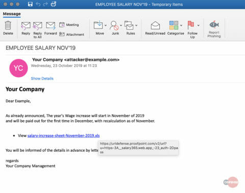 salary increase phishing scheme
